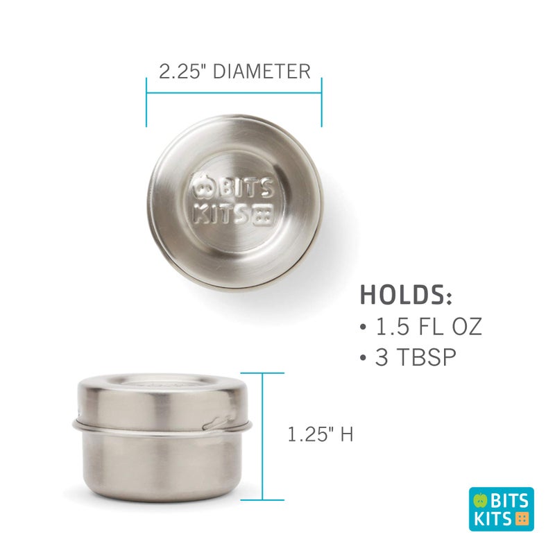 Bits Kits Stainless Steel Reusable Condiment and Snack Containers, Set of 3 - Image 5